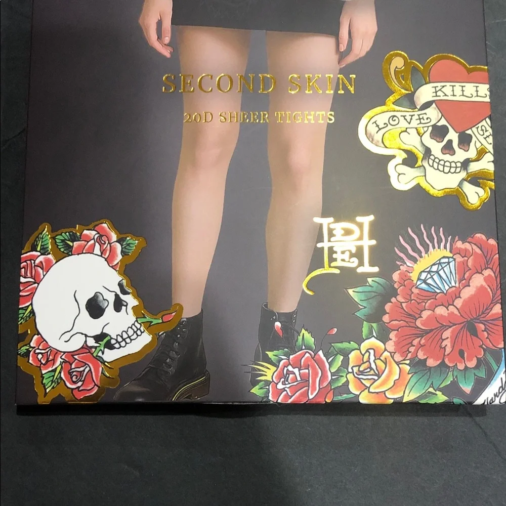 Ed Hardy second skin 20D sheer tights in Nude size M/L brand‎ new 2pairs